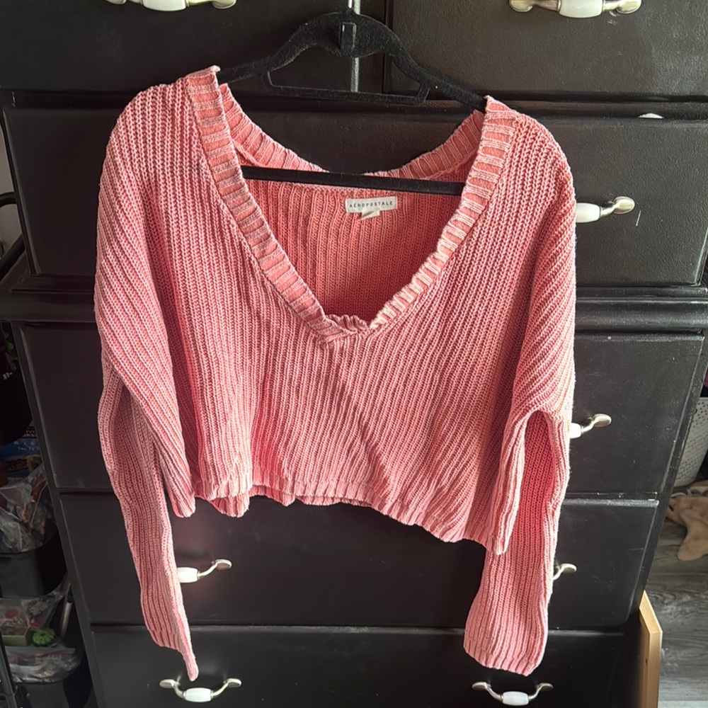 Aeropostale Pink Cropped Sweater
